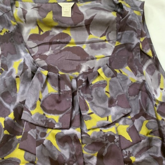 J.Crew Silk Flowy Mustard and Purple Top - 12 - Picture 5 of 7